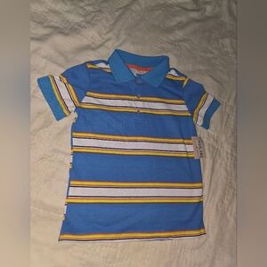 Boys Polo with Blue and Yellow Stripes